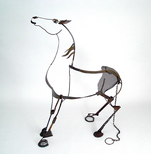 Sculpture :: Wire :: Art :: Steel :: Figurative :: Figure :: Equestrian :: Horse :: Equine :: Bronze :: Public :: Corporate :: Plaza :: Lobby :: Lisa Fedon :: Artist :: Designer