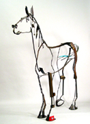 Sculpture :: Wire :: Art :: Steel :: Figurative :: Figure :: Equestrian :: Horse :: Equine :: Bronze :: Public :: Corporate :: Plaza :: Lobby :: Lisa Fedon :: Artist :: Designer