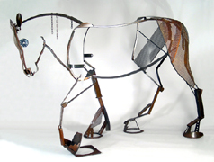 Lisa Fedon / Steel Horse Sculpture - SELF PORTRAIT WORKING HORSE