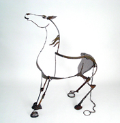 Sculpture :: Wire :: Art :: Steel :: Figurative :: Figure :: Equestrian :: Horse :: Equine :: Bronze :: Public :: Corporate :: Plaza :: Lobby :: Lisa Fedon :: Artist :: Designer