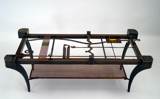 Table :: Tables :: Steel :: Coffee :: Glass :: Dining :: Buffet :: End :: Cocktail :: Kitchen :: Home :: Office :: Lobby :: Desk :: Sculptural :: Lisa Fedon