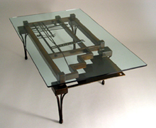 Table :: Tables :: Steel :: Coffee :: Glass :: Dining :: Buffet :: End :: Cocktail :: Kitchen :: Home :: Office :: Lobby :: Desk :: Sculptural :: Lisa Fedon